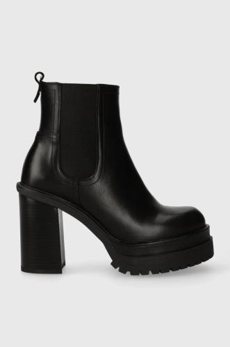 Δερμάτινες μπότες τσέλσι Wojas γυναικείες, χρώμα: μαύρο, 5522351