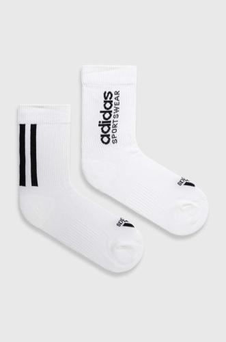 Κάλτσες adidas 2-pack χρώμα: άσπρο