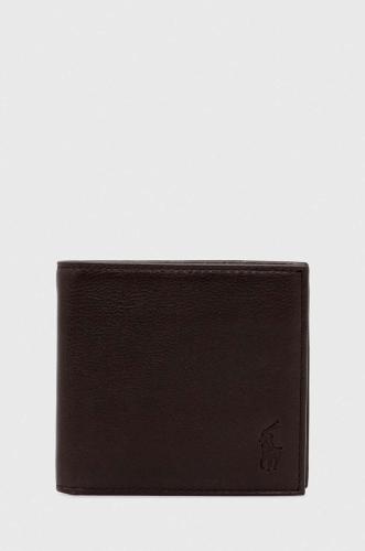 Δερμάτινο πορτοφόλι Polo Ralph Lauren ανδρικά, χρώμα: καφέ