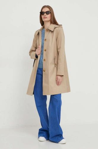 Παλτό Lauren Ralph Lauren χρώμα: μπεζ