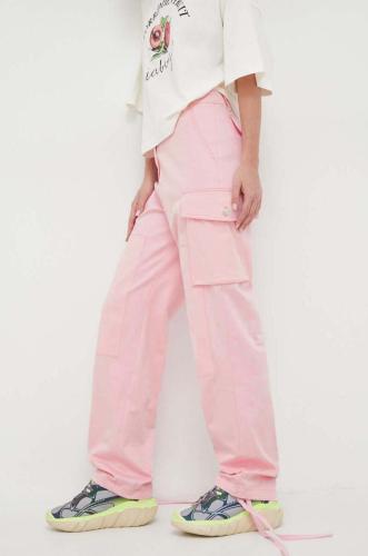 Παντελόνι Moschino Jeans χρώμα: ροζ