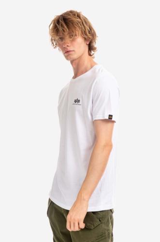 Βαμβακερό μπλουζάκι Alpha Industries Koszulka Alpha Industries Backprint T 128507 09 χρώμα: άσπρο