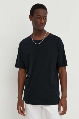 Βαμβακερό μπλουζάκι American Vintage ανδρικά, χρώμα: μαύρο