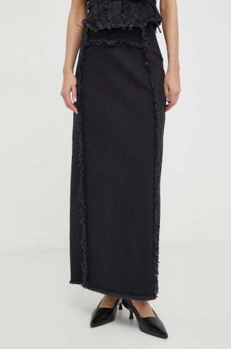 Τζιν φούστα Gestuz χρώμα: μαύρο