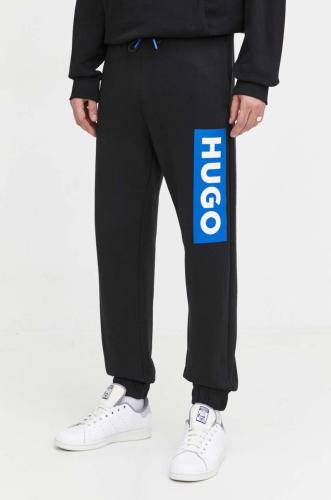 Βαμβακερό παντελόνι Hugo Blue χρώμα: μαύρο