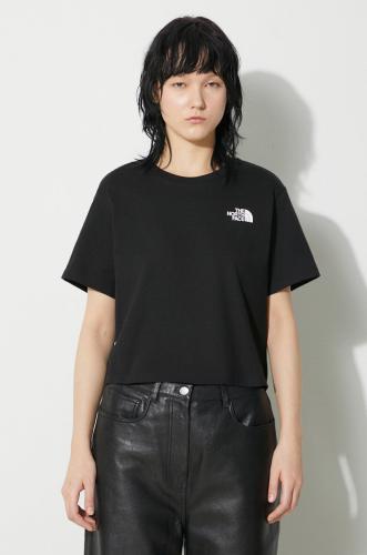 Μπλουζάκι The North Face W Simple Dome Cropped Slim Tee χρώμα: μαύρο, NF0A87U4JK31