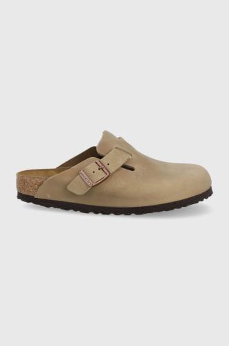 Παντόφλες σουέτ Birkenstock Boston γυναικείες, χρώμα: καφέ