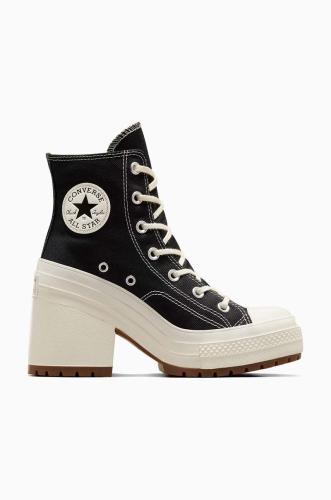 Πάνινα παπούτσια Converse Chuck 70 De Luxe Heel χρώμα: μαύρο, A05347C
