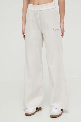 Βαμβακερό παντελόνι Karl Kani χρώμα: μπεζ