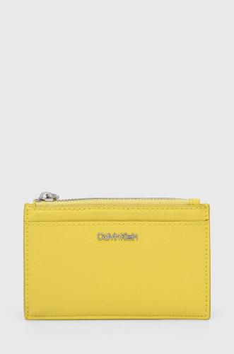 Πορτοφόλι Calvin Klein χρώμα: κίτρινο