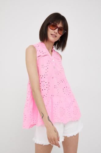 Βαμβακερή μπλούζα Frieda & Freddies γυναικεία, χρώμα: ροζ