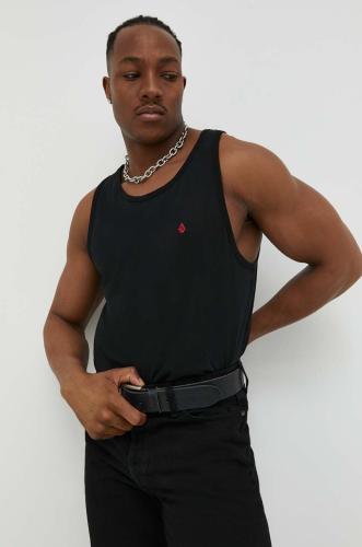 Βαμβακερό μπλουζάκι Volcom χρώμα: μαύρο