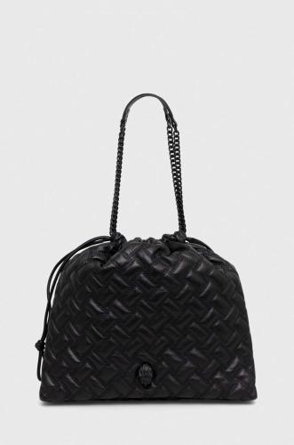 Δερμάτινη τσάντα Kurt Geiger London χρώμα: μαύρο