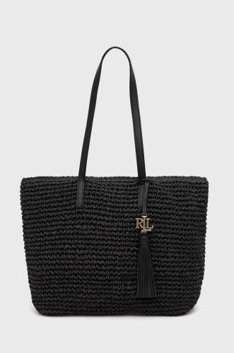 Τσάντα Lauren Ralph Lauren χρώμα: μαύρο
