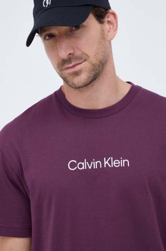 Βαμβακερό μπλουζάκι Calvin Klein χρώμα: μοβ