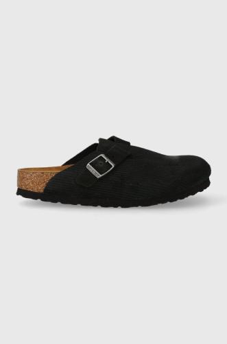 Παντόφλες σουέτ Birkenstock γυναικεία, χρώμα: μαύρο