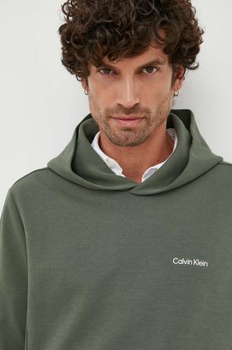 Μπλούζα Calvin Klein χρώμα: πράσινο, με κουκούλα