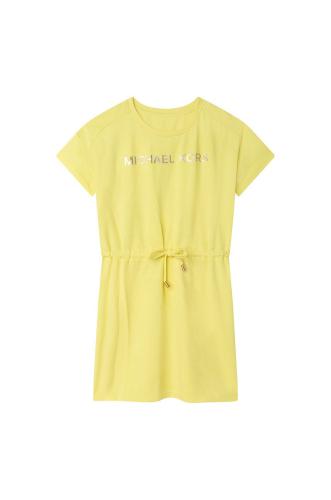 Παιδικό βαμβακερό φόρεμα Michael Kors χρώμα: κίτρινο,