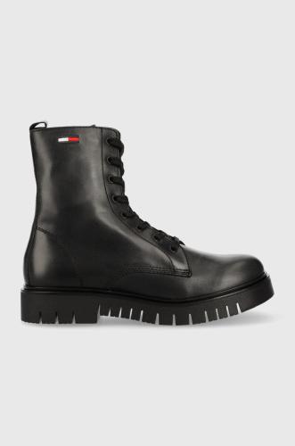 Δερμάτινα workers Tommy Jeans Tommy Jeans Lace Up Wmns Boot , χρώμα: μαύρο