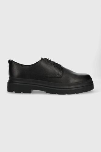 Δερμάτινα κλειστά παπούτσια Calvin Klein Lace Up Derby χρώμα: μαύρο