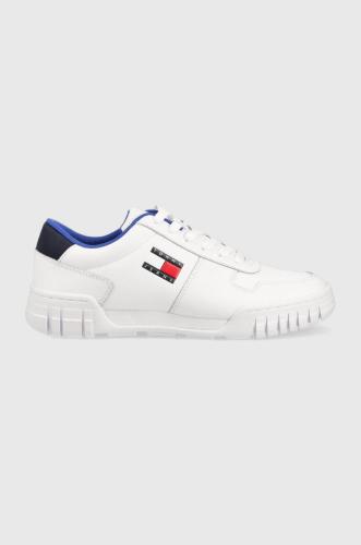 Δερμάτινα αθλητικά παπούτσια Tommy Jeans Retro Leather Cupsole Tjm Ess χρώμα: άσπρο