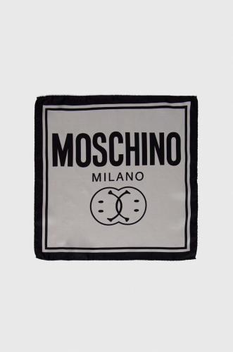 Μεταξωτό μαντήλι τσέπης Moschino x Smiley χρώμα: γκρι