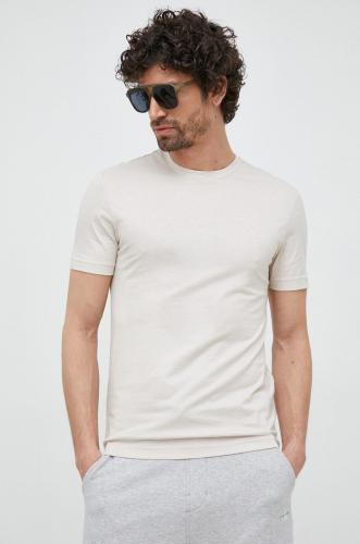 Βαμβακερό μπλουζάκι Calvin Klein χρώμα: μπεζ