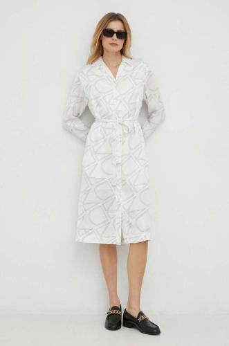 Φόρεμα Calvin Klein χρώμα: άσπρο