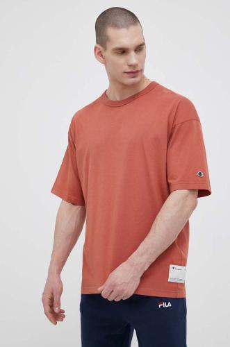 Βαμβακερό μπλουζάκι Champion χρώμα: πορτοκαλί