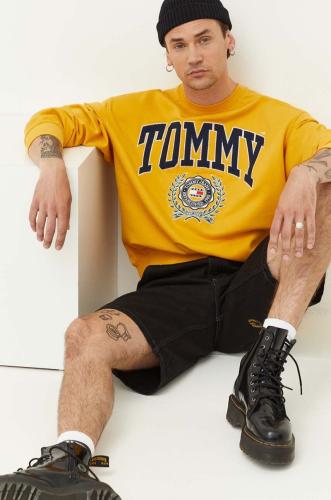 Βαμβακερή μπλούζα Tommy Jeans χρώμα: κίτρινο