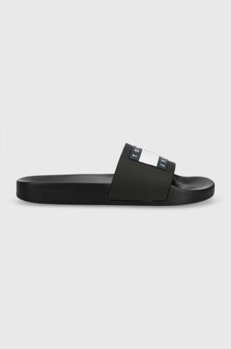 Παντόφλες Tommy Jeans POOL SLIDE ESS χρώμα: μαύρο, EM0EM01191