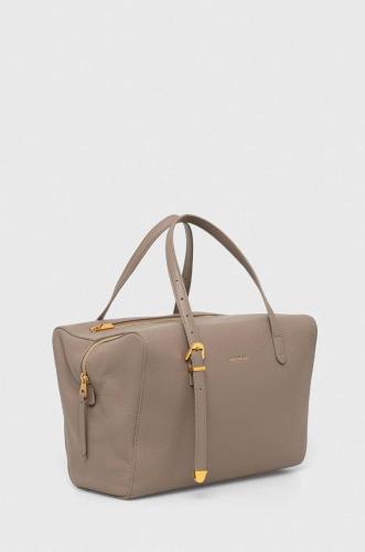 Δερμάτινη τσάντα Coccinelle χρώμα: γκρι