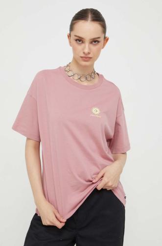 Βαμβακερό μπλουζάκι Converse χρώμα: ροζ
