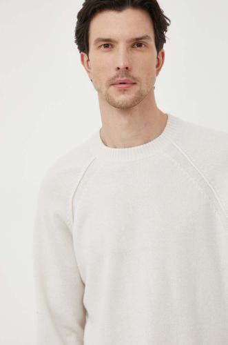 Μάλλινο πουλόβερ Calvin Klein ανδρικά, χρώμα: μπεζ