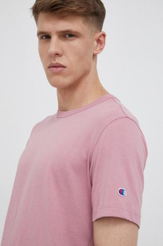 Βαμβακερό μπλουζάκι Champion χρώμα: ροζ