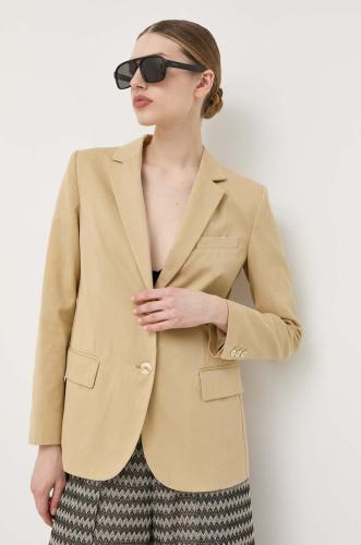 Blazer με μείγμα λινών Twinset χρώμα: μπεζ