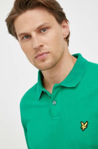 Βαμβακερό μπλουζάκι πόλο Lyle & Scott χρώμα: πράσινο