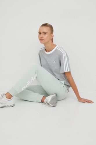 Βαμβακερό μπλουζάκι adidas χρώμα: γκρι