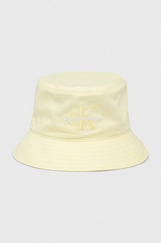 Βαμβακερό καπέλο Calvin Klein Jeans χρώμα: κίτρινο