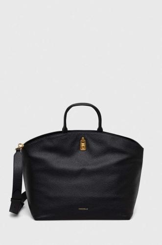 Δερμάτινη τσάντα Coccinelle χρώμα: μαύρο