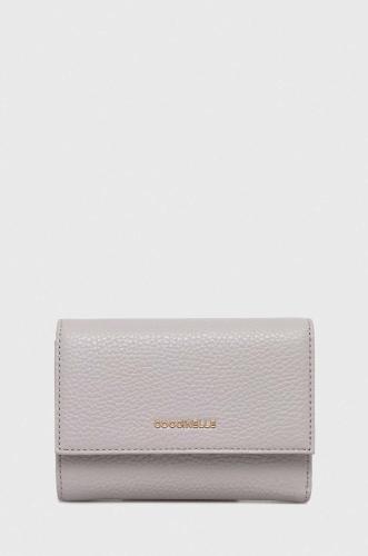 Δερμάτινο πορτοφόλι Coccinelle γυναικεία, χρώμα: γκρι