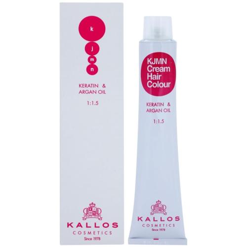 Kallos KJMN Cream Hair Colour Keratin & Argan Oil βαφή μαλλιών με κερατίνη και λάδι αργκάν απόχρωση 8.1 Light Ash Blond 100 ml