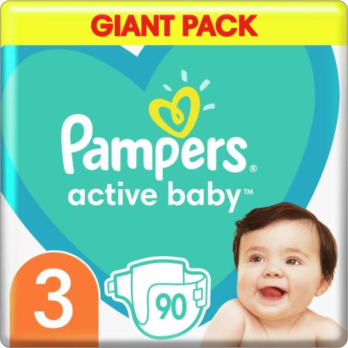 Pampers Active Baby Size 3 πάνες μίας χρήσης 6-10 kg 90 τμχ