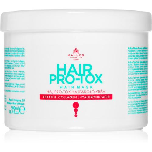 Kallos Hair Pro-Tox μάσκα για αδύναμα και ταλαιπωρημένα μαλλιά με έλαιο ινδοκάρυδου, υαλουρονικό οξύ και κολαγόνο 500 ml