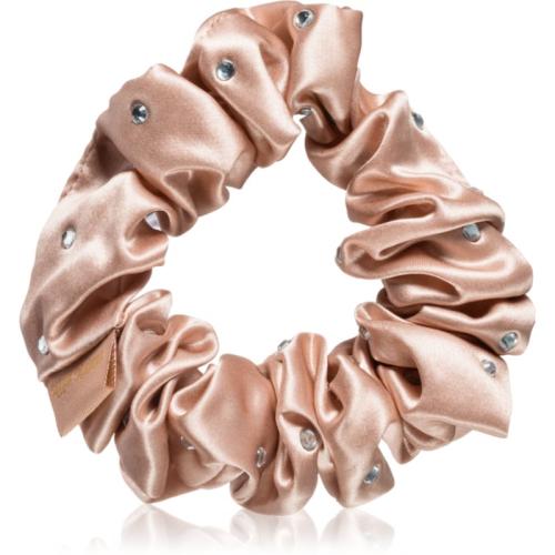 Crystallove Crystalized Silk Scrunchie μεταξωτό λαστιχάκι για τα μαλλιά χρώμα Rose Gold 1 τμχ