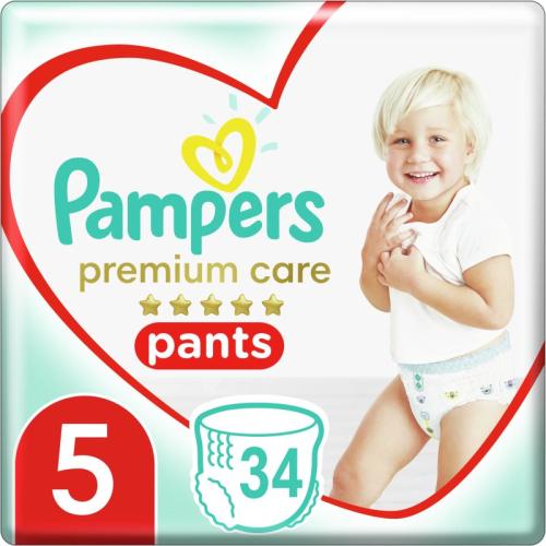 Pampers Premium Care Pants Junior Size 5 πάνα - βρακάκι μιας χρήσης 12-17 kg 34 τμχ