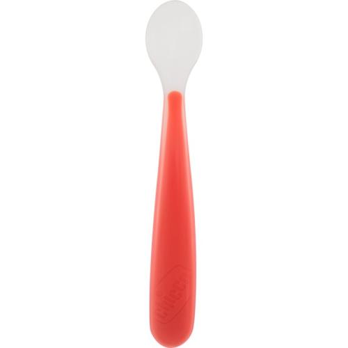 Chicco Soft Silicone κουταλάκι 6m+ Red 1 τμχ