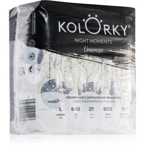 Kolorky Night Moments πάνες μιας χρήσης ECO για πλήρη προστασία κατα τη διάρκεια της νύχτας μέγεθος L 8-13 kg 27 τμχ