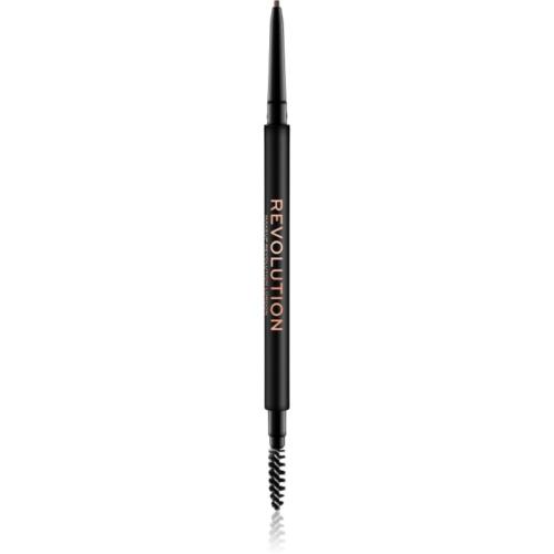 Makeup Revolution Precise Brow Pencil ακριβής μολύβι για τα φρύδια με βούρτσα απόχρωση Brown 0.05 γρ