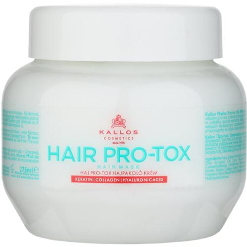 Kallos Hair Pro-Tox μάσκα για αδύναμα και ταλαιπωρημένα μαλλιά με έλαιο ινδοκάρυδου, υαλουρονικό οξύ και κολαγόνο 275 ml